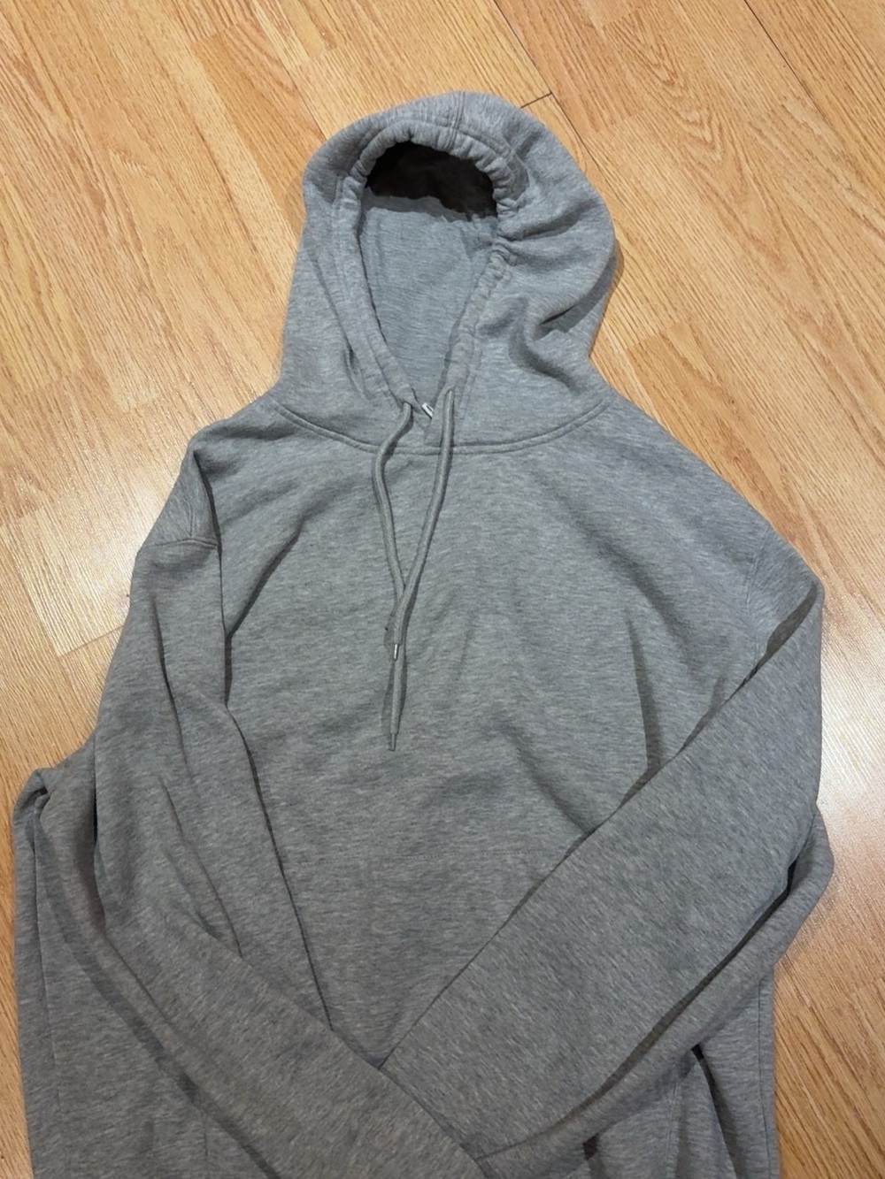 Classic Gray Hooded Pullover Sweatshirt - Men's